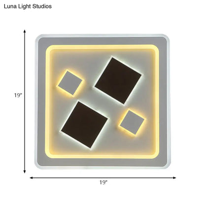 DecorBites™ DecorBites™ White Square Living Room Ceiling Lamp - Modern Acrylic Light Fixture