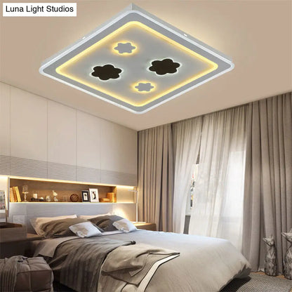 DecorBites™ DecorBites™ White Square Living Room Ceiling Lamp - Modern Acrylic Light Fixture