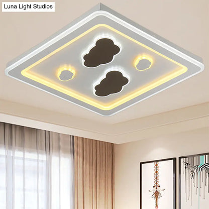 DecorBites™ DecorBites™ White Square Living Room Ceiling Lamp - Modern Acrylic Light Fixture