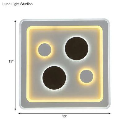 DecorBites™ DecorBites™ White Square Living Room Ceiling Lamp - Modern Acrylic Light Fixture