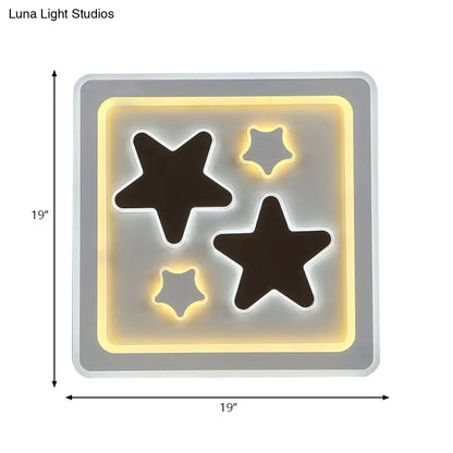 DecorBites™ DecorBites™ White Square Living Room Ceiling Lamp - Modern Acrylic Light Fixture