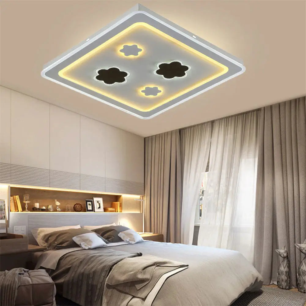 DecorBites™ DecorBites™ White Square Living Room Ceiling Lamp - Modern Acrylic Light Fixture