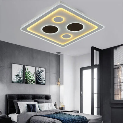 DecorBites™ DecorBites™ White Square Living Room Ceiling Lamp - Modern Acrylic Light Fixture
