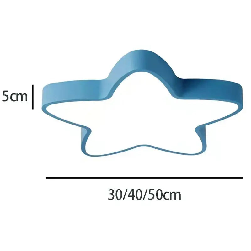 Blue star-shaped cookie cutter with smooth glossy finish for decorbites colorful star ceiling lamp kids room lighting