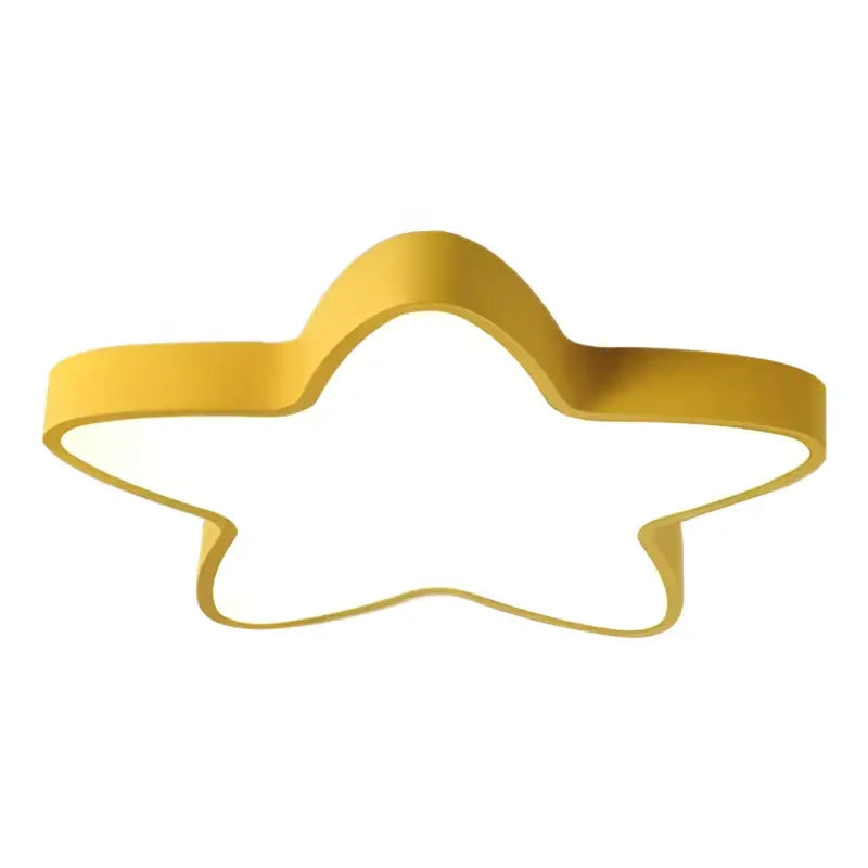Golden star-shaped metallic cookie cutter complementing decorbites colorful star ceiling lamp for kids room lighting