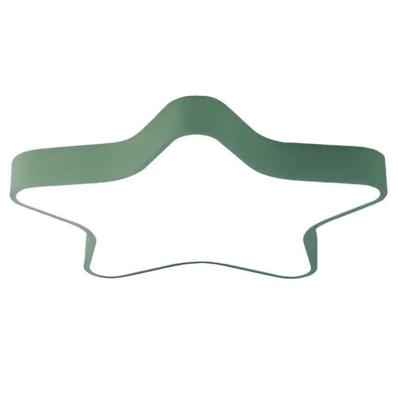 Green star-shaped flexible silicone cookie cutter complementing decorbites colorful star ceiling lamp kids room lighting
