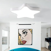 White star-shaped ceiling lamp with led lighting for kids room featuring decorbites colorful star ceiling design