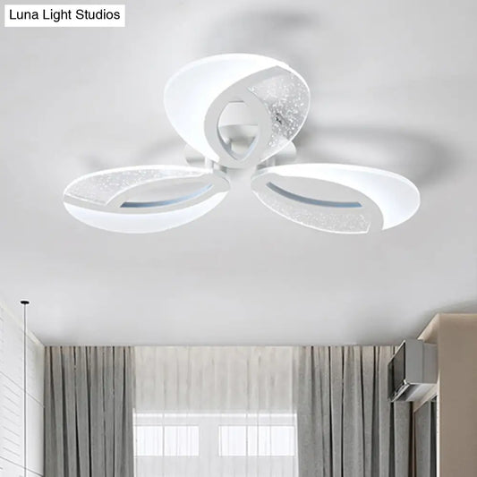 DecorBites™ DecorBites™ White Ultrathin Ceiling Light: Modern LED Semi Flush Mount Lamp with Floral Acrylic Shade, Warm/White Light for Living Room
