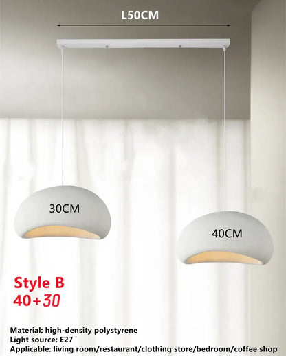 Modern white pendant lamp with sleek dome-shaped design and warm led glow for dining room decorbites handmade wabi sabi