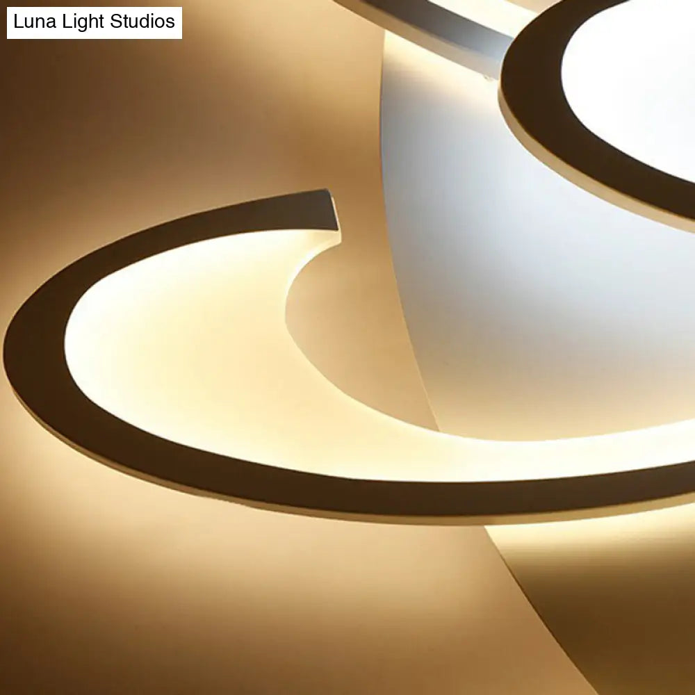 DecorBites™ DecorBites™ White Windmill LED Acrylic Flush Mount Ceiling Light for Living Room