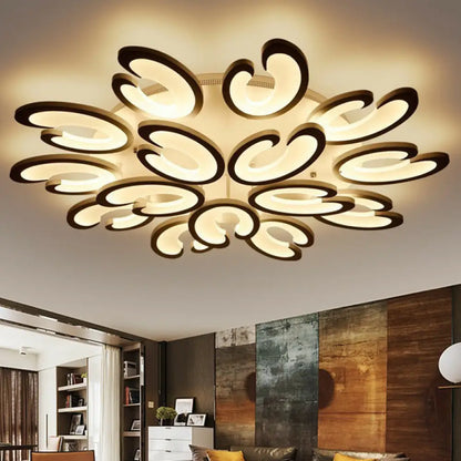 DecorBites™ DecorBites™ White Wing Ceiling LED Light: Minimalist Acrylic Semi Flush Mount for Living Room