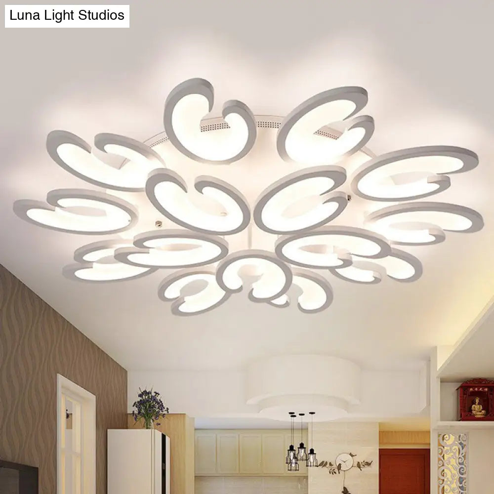 DecorBites™ DecorBites™ White Wing Ceiling LED Light: Minimalist Acrylic Semi Flush Mount for Living Room