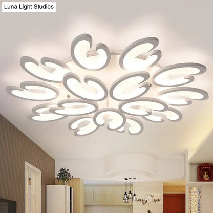 DecorBites™ DecorBites™ White Wing Ceiling LED Light: Minimalist Acrylic Semi Flush Mount for Living Room