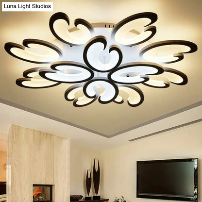 DecorBites™ DecorBites™ White Wing Ceiling LED Light: Minimalist Acrylic Semi Flush Mount for Living Room