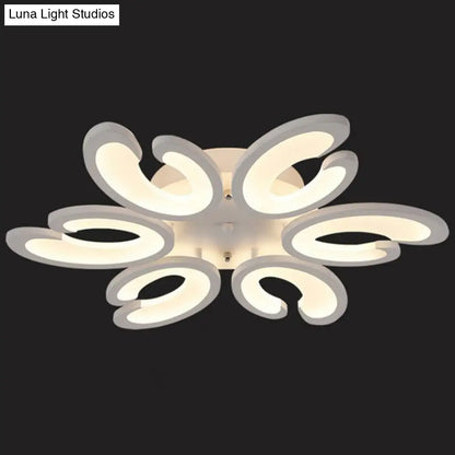 DecorBites™ DecorBites™ White Wing Ceiling LED Light: Minimalist Acrylic Semi Flush Mount for Living Room