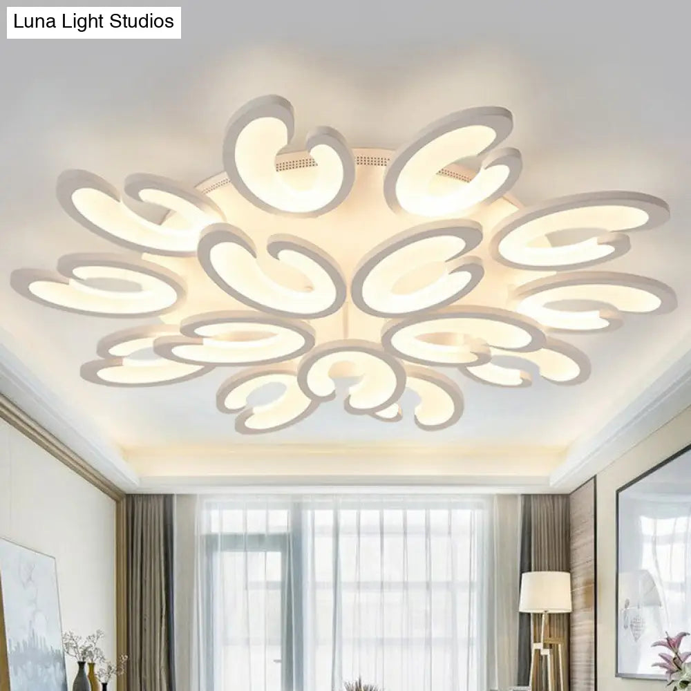 DecorBites™ DecorBites™ White Wing Ceiling LED Light: Minimalist Acrylic Semi Flush Mount for Living Room