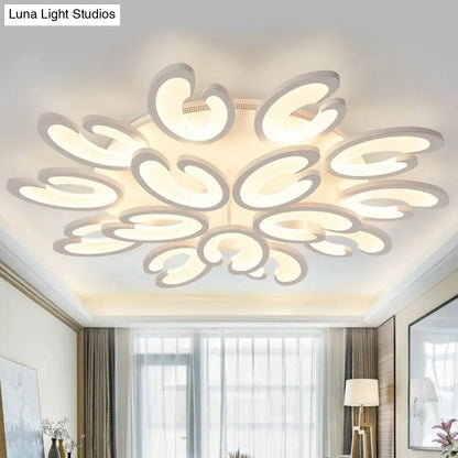 DecorBites™ DecorBites™ White Wing Ceiling LED Light: Minimalist Acrylic Semi Flush Mount for Living Room