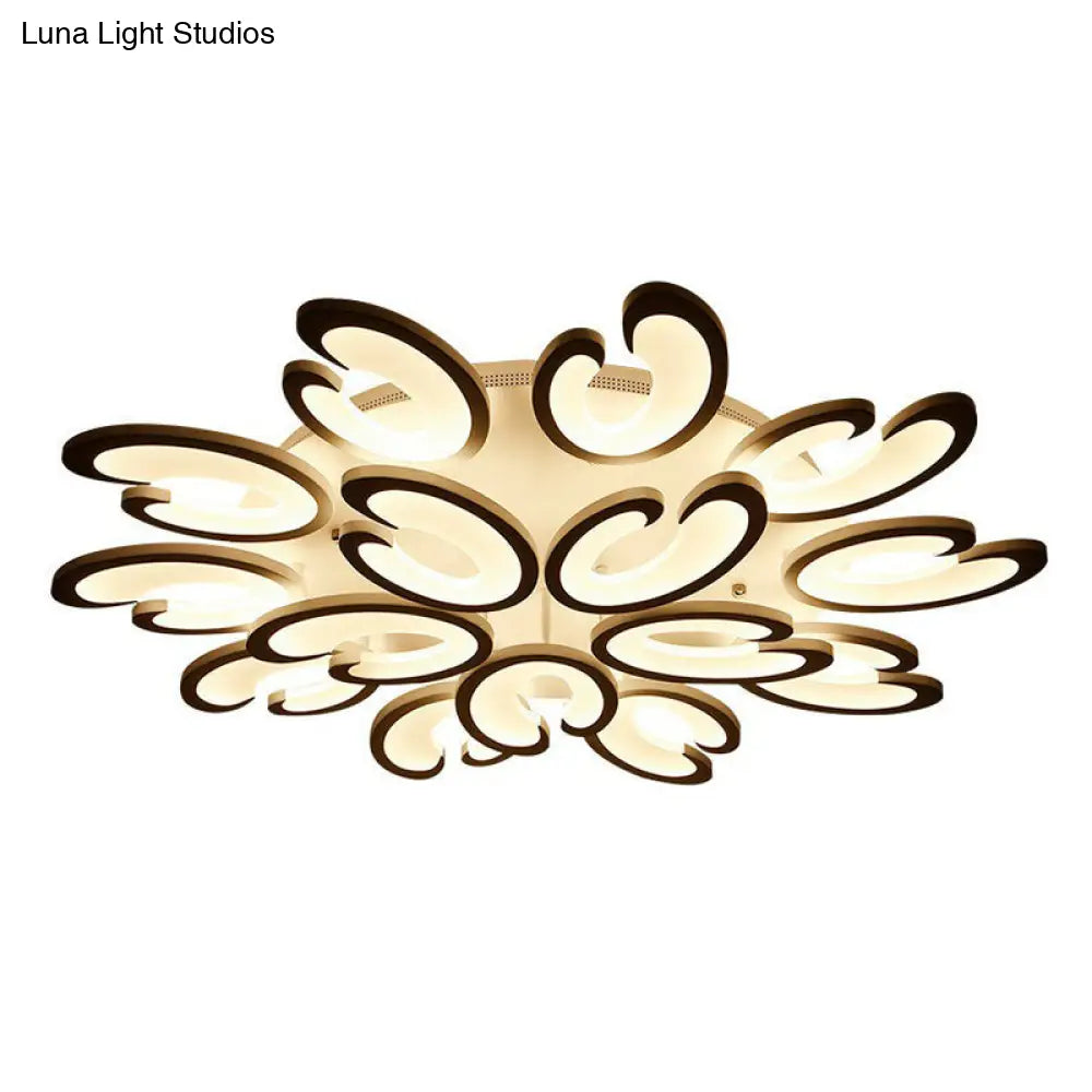DecorBites™ DecorBites™ White Wing Ceiling LED Light: Minimalist Acrylic Semi Flush Mount for Living Room