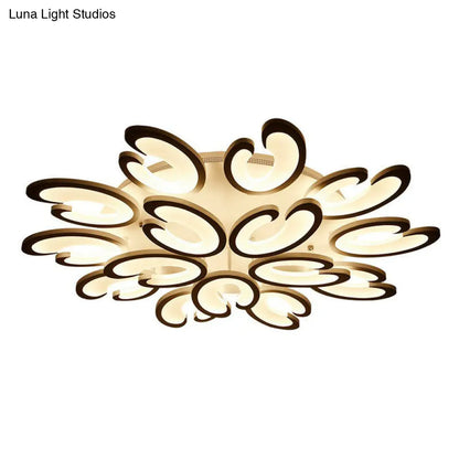 DecorBites™ DecorBites™ White Wing Ceiling LED Light: Minimalist Acrylic Semi Flush Mount for Living Room