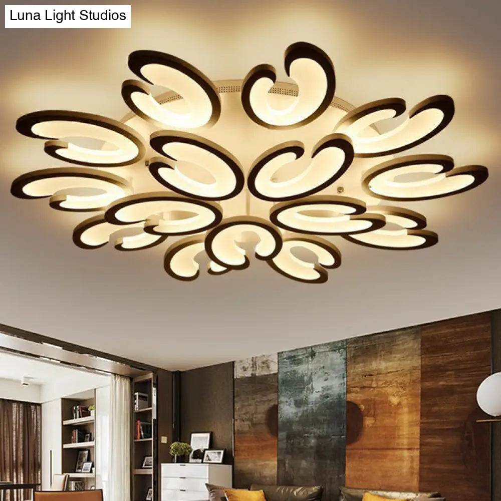 DecorBites™ DecorBites™ White Wing Ceiling LED Light: Minimalist Acrylic Semi Flush Mount for Living Room