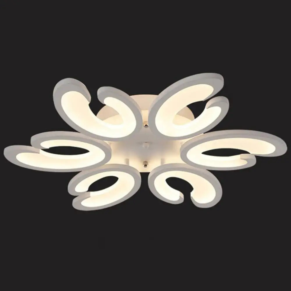 DecorBites™ DecorBites™ White Wing Ceiling LED Light: Minimalist Acrylic Semi Flush Mount for Living Room