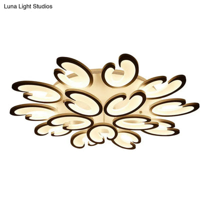 DecorBites™ DecorBites™ White Wing Ceiling LED Light: Minimalist Acrylic Semi Flush Mount for Living Room