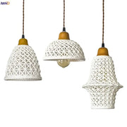 White woven rope ceramic led pendant light with wooden accents for kitchen dining room decorbites ceramic led pendant