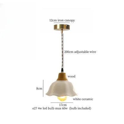 White woven rope ceramic led pendant light with wooden collar and brass iron canopy for kitchen dining decorbites ceramic led