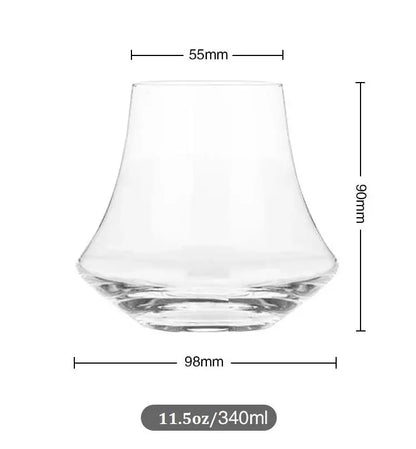 Clear glass crystal whiskey glass tumbler with wide flared rim for dining room spirits by decorbites