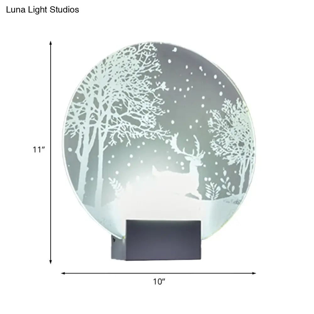 DecorBites™ DecorBites™ Winter Elk/Christmas Tree LED Mural Light Decor with Metal Shade - Hotel Sconce Lighting