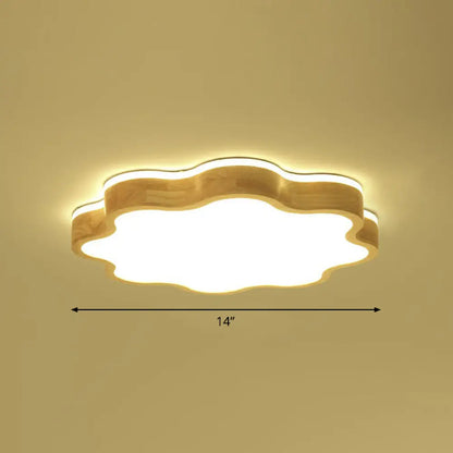 DecorBites™ DecorBites™ Wood LED Floral Flush Mount Ceiling Light for Bedroom