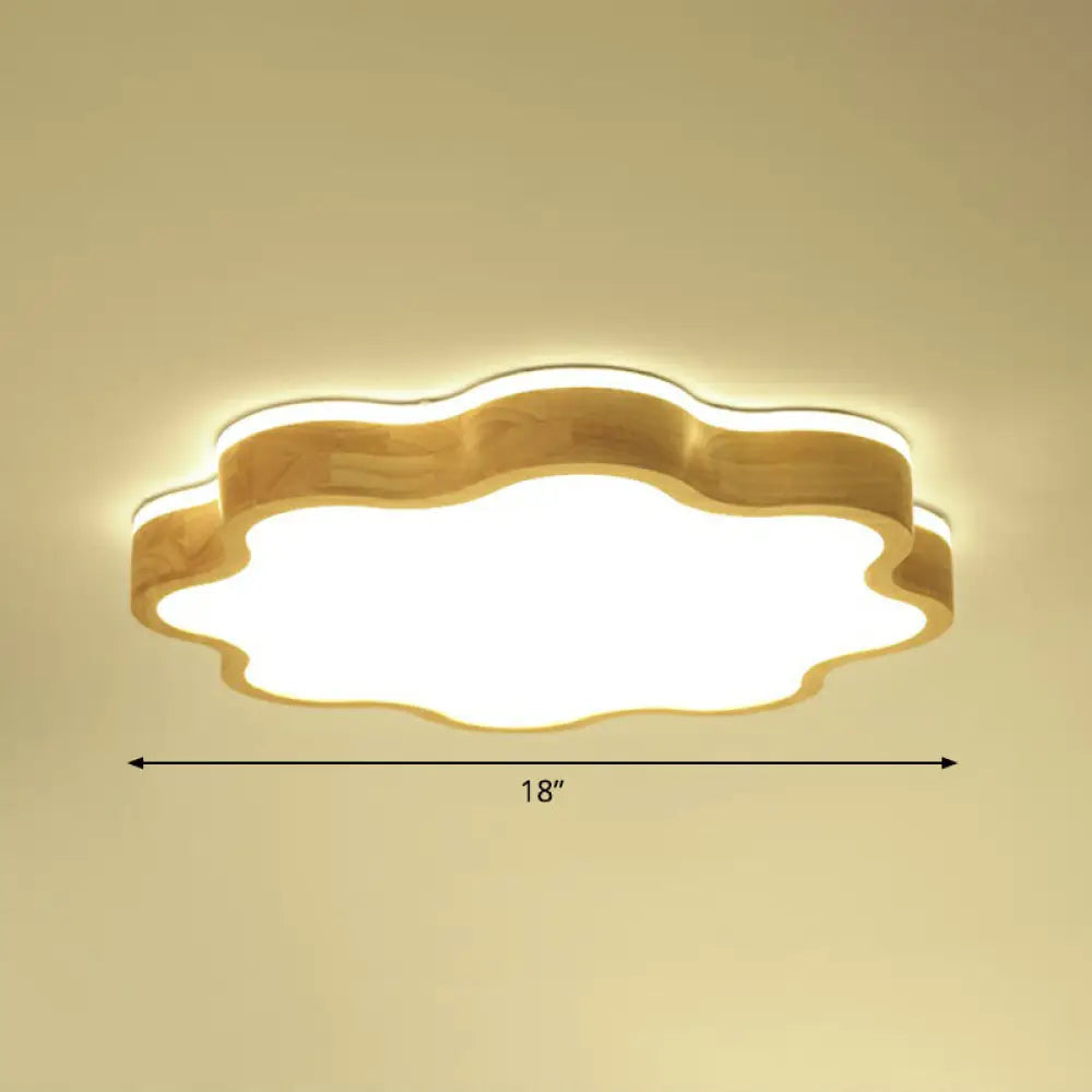 DecorBites™ DecorBites™ Wood LED Floral Flush Mount Ceiling Light for Bedroom