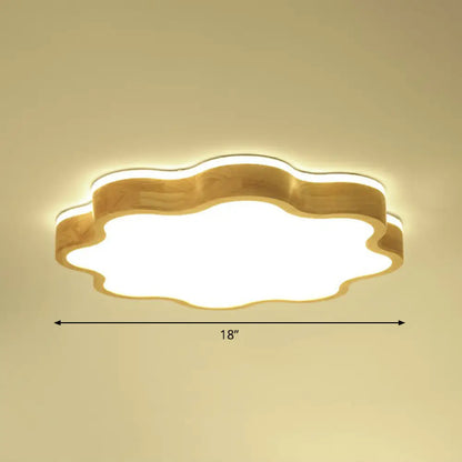 DecorBites™ DecorBites™ Wood LED Floral Flush Mount Ceiling Light for Bedroom