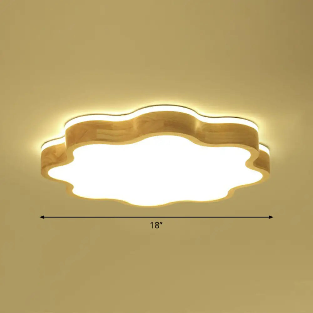 DecorBites™ DecorBites™ Wood LED Floral Flush Mount Ceiling Light for Bedroom