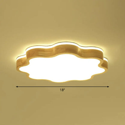 DecorBites™ DecorBites™ Wood LED Floral Flush Mount Ceiling Light for Bedroom