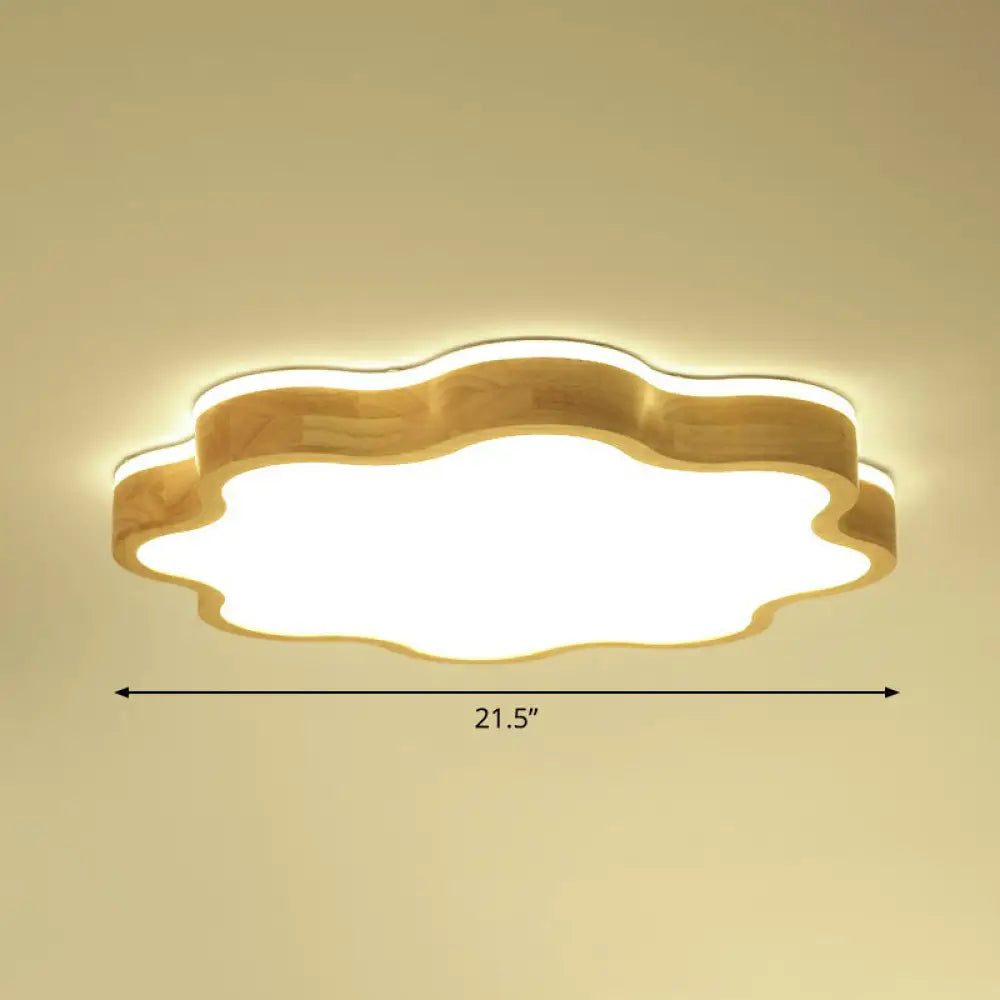 DecorBites™ DecorBites™ Wood LED Floral Flush Mount Ceiling Light for Bedroom