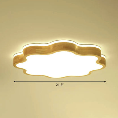 DecorBites™ DecorBites™ Wood LED Floral Flush Mount Ceiling Light for Bedroom