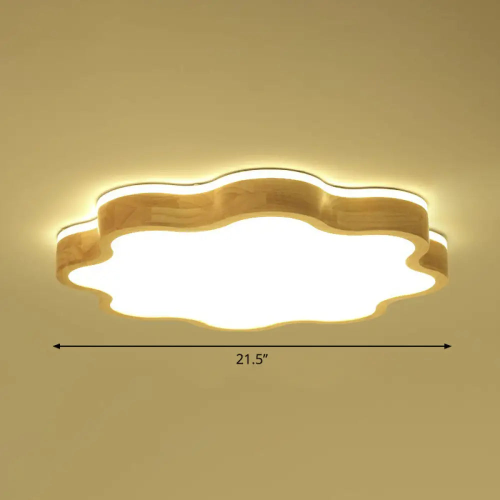 DecorBites™ DecorBites™ Wood LED Floral Flush Mount Ceiling Light for Bedroom