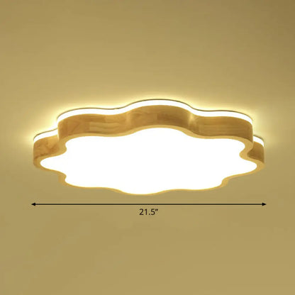 DecorBites™ DecorBites™ Wood LED Floral Flush Mount Ceiling Light for Bedroom