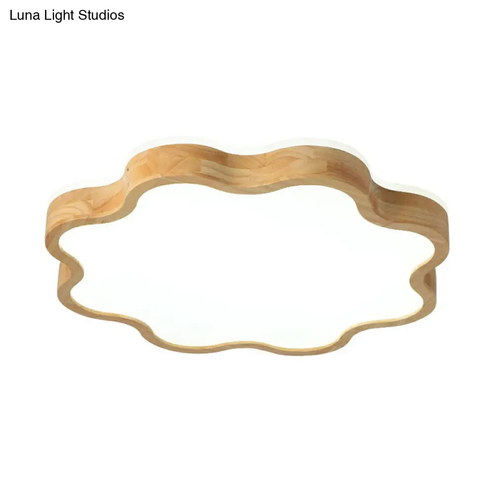 DecorBites™ DecorBites™ Wood LED Floral Flush Mount Ceiling Light for Bedroom
