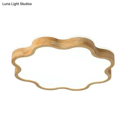 DecorBites™ DecorBites™ Wood LED Floral Flush Mount Ceiling Light for Bedroom