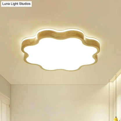 DecorBites™ DecorBites™ Wood LED Floral Flush Mount Ceiling Light for Bedroom
