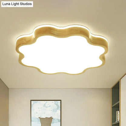 DecorBites™ DecorBites™ Wood LED Floral Flush Mount Ceiling Light for Bedroom