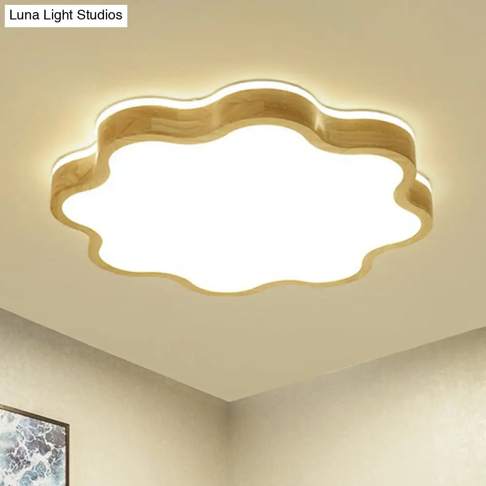 DecorBites™ DecorBites™ Wood LED Floral Flush Mount Ceiling Light for Bedroom