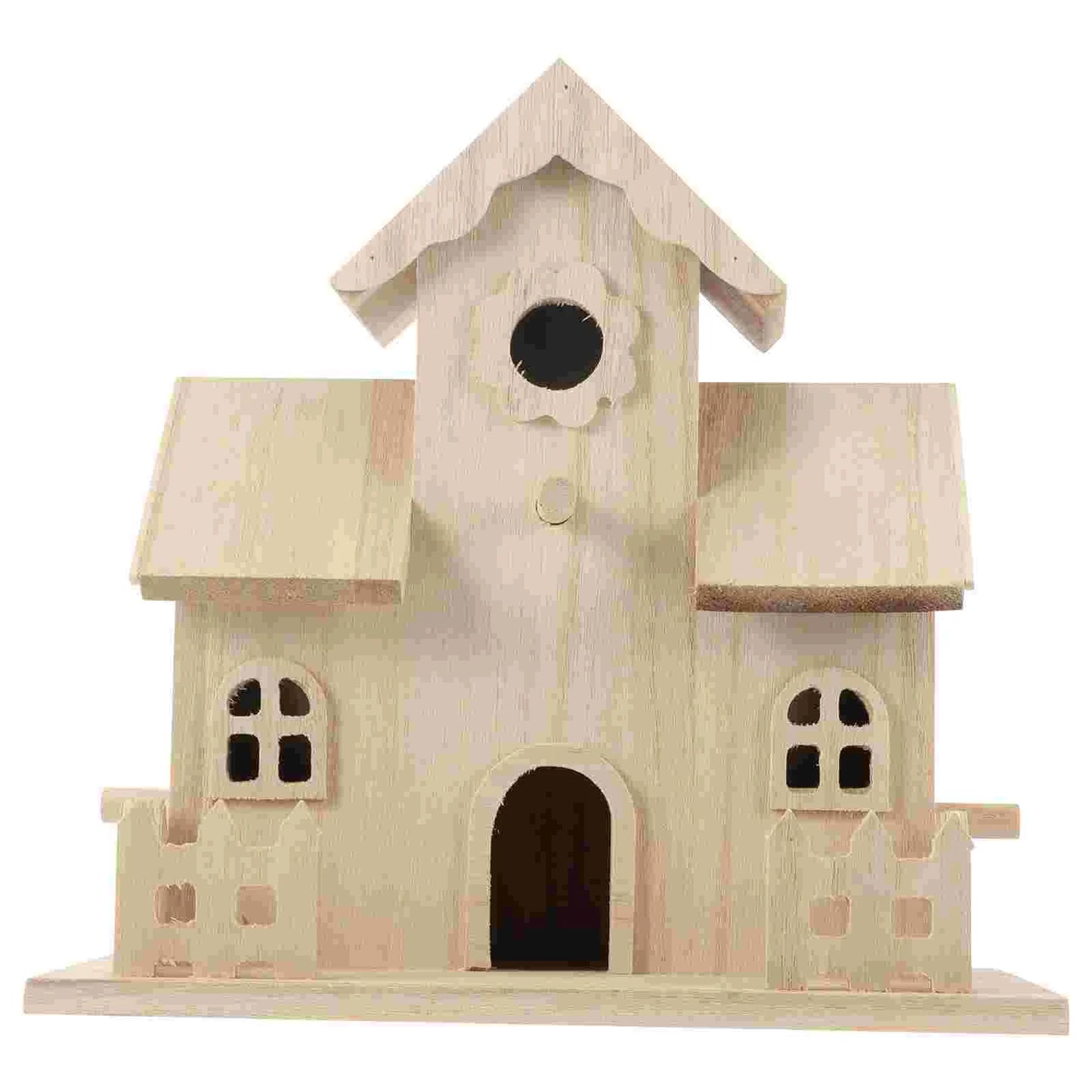 Wooden Bird Nest Box Garden Decor - Beige / 20X12.5X20CM