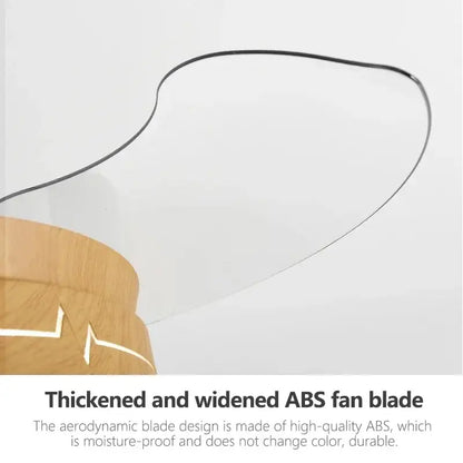 Wooden ceiling fan with acrylic thickened and widened abs fan blade featuring decorbites dc motor control for living room