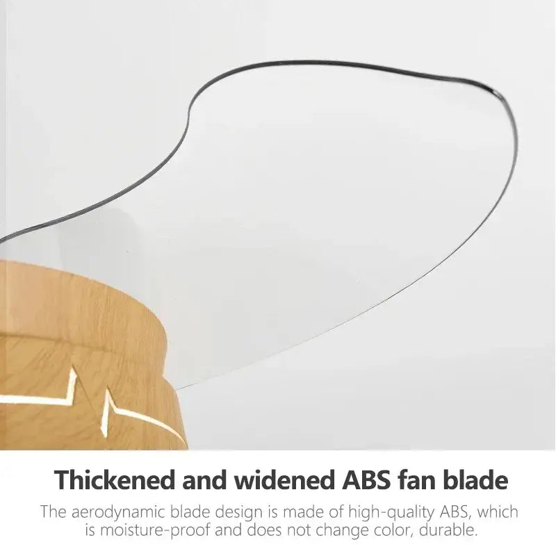Wooden ceiling fan with acrylic thickened and widened abs fan blade featuring decorbites dc motor control for living room