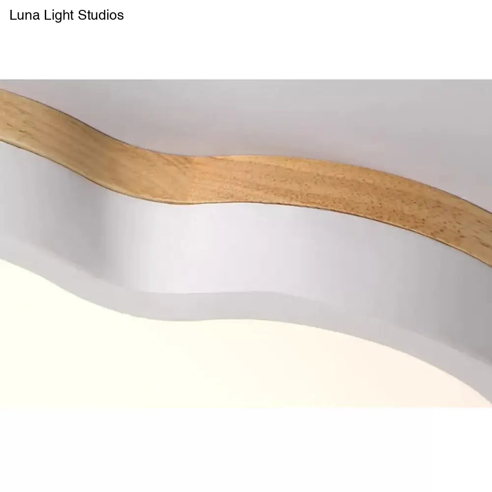 DecorBites™ DecorBites™ Wooden Ceiling Light with Floral Shade - Flush Mount for Kids Bedroom