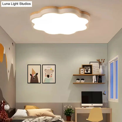 DecorBites™ DecorBites™ Wooden Ceiling Light with Floral Shade - Flush Mount for Kids Bedroom