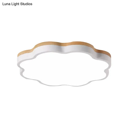 DecorBites™ DecorBites™ Wooden Ceiling Light with Floral Shade - Flush Mount for Kids Bedroom